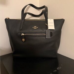 Coach Black Pebbled Leather Tote